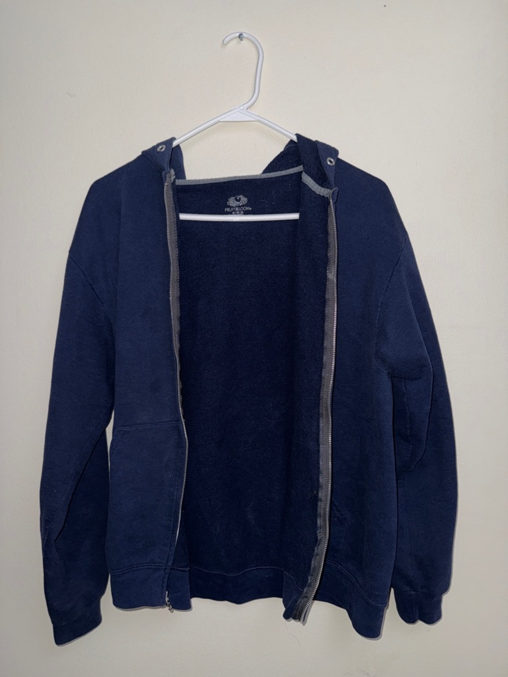 Fruit of the Loom Navy Blue Hooded Jean Jacket